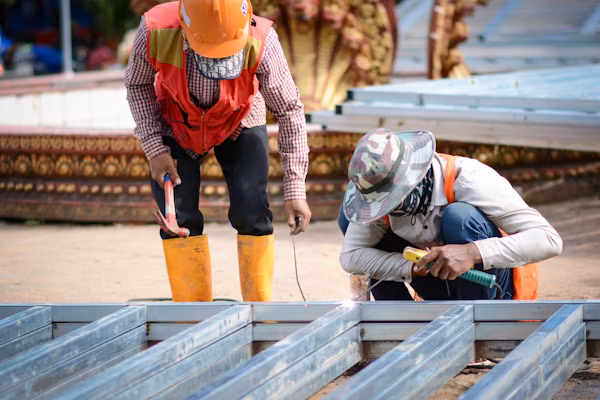 Field or construction teamwork